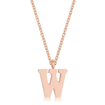 Elaina Stainless Steel W Initial Necklace